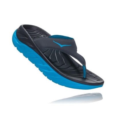 Black / Blue Hoka ORA Women's Recovery Flip Flops | USA19NCJX