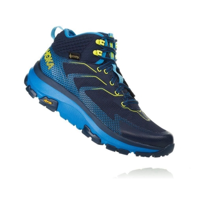 Black / Blue Hoka Toa GTX Men's Hiking Boots | USA06FGQW