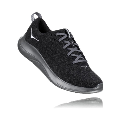 Black Hoka Hupana Flow Wool Men's Running Shoes | USA56URHB