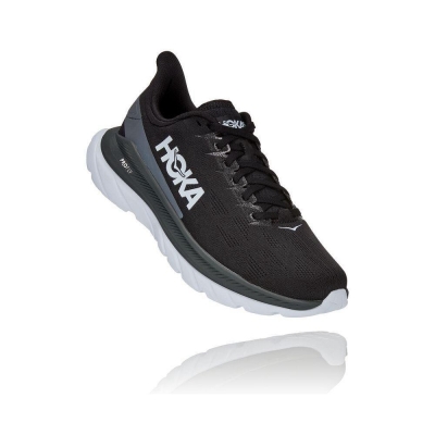 Black Hoka Mach 4 Men's Road Running Shoes | USA84KBHU