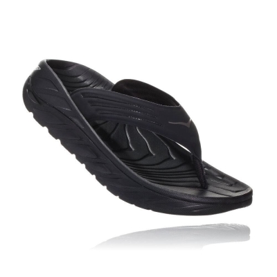 Black Hoka ORA Men's Recovery Flip Flops | USA03RVHD