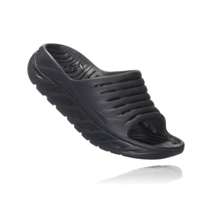 Black Hoka ORA Men's Recovery Slides | USA51OETS