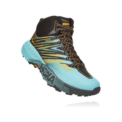 Blue / Black / Gold Hoka Speedgoat Mid 2 GTX Women's Trail Running Shoes | USA09NVDH