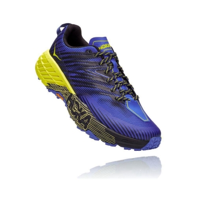 Blue / Black Hoka Speedgoat 4 Men's Running Shoes | USA79FEGP