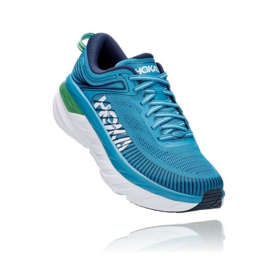 Blue Hoka Bondi 7 Men's Road Running Shoes | USA01LKYR