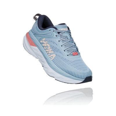 Blue Hoka Bondi 7 Women's Road Running Shoes | USA79GZMF