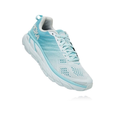 Blue Hoka Clifton 6 Women's Road Running Shoes | USA21RKNQ