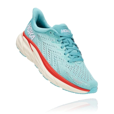 Blue Hoka Clifton 8 Women's Road Running Shoes | USA03PJUA