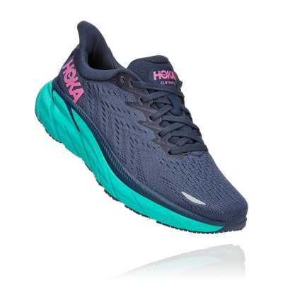 Blue Hoka Clifton 8 Women's Road Running Shoes | USA58MBUV