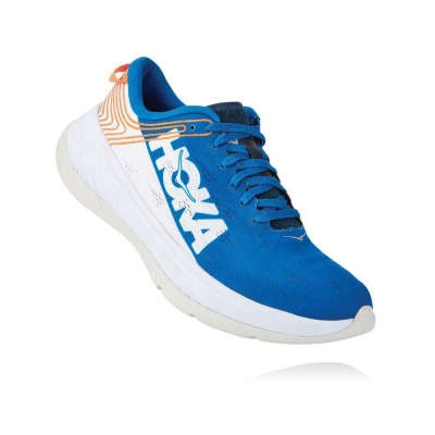 Blue / White Hoka Carbon X Men's Sneakers | USA76GONJ