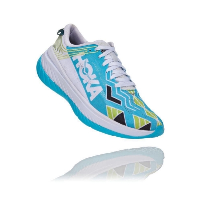 Blue / White Hoka Carbon X Women's Road Running Shoes | USA74IFPK