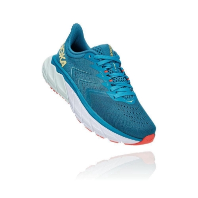 Blue / Yellow Hoka Arahi 5 Women's Road Running Shoes | USA94YHMF