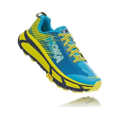 Blue / Yellow Hoka EVO Mafate 2 Men's Hiking Shoes | USA80SUDZ