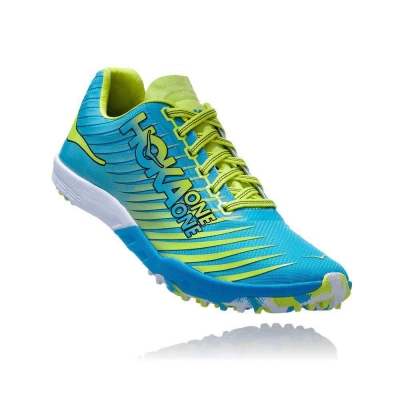 Blue / Yellow Hoka EVO XC Men's Spikes Shoes | USA86JPWB