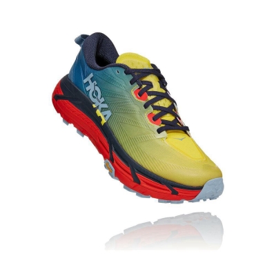 Blue / Yellow Hoka Mafate Speed 3 Men's Hiking Shoes | USA12MVPX