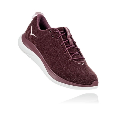 Burgundy Hoka Hupana Flow Wool Women's Road Running Shoes | USA39UBYH