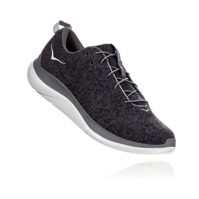 Dark Grey Hoka Hupana Flow Wool Men's Road Running Shoes | USA43HETO