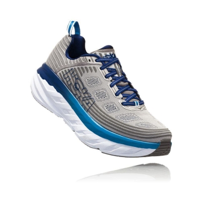 Grey Hoka Bondi 6 Men's Road Running Shoes | USA38OEJP