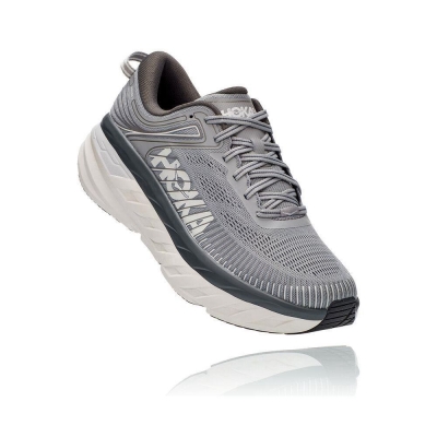 Grey Hoka Bondi 7 Men's Road Running Shoes | USA41LGAU