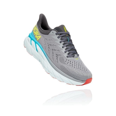 Grey Hoka Clifton 7 Men's Road Running Shoes | USA59FIJW