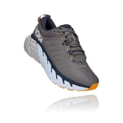 Grey Hoka Gaviota 3 Men's Road Running Shoes | USA70ESUA