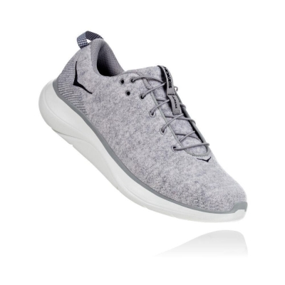 Grey Hoka Hupana Flow Wool Men's Running Shoes | USA29EJVN