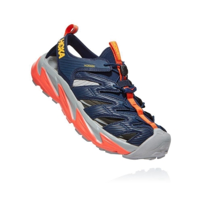 Navy / Red Hoka Hopara Men's Recovery Sandals | USA01FESM