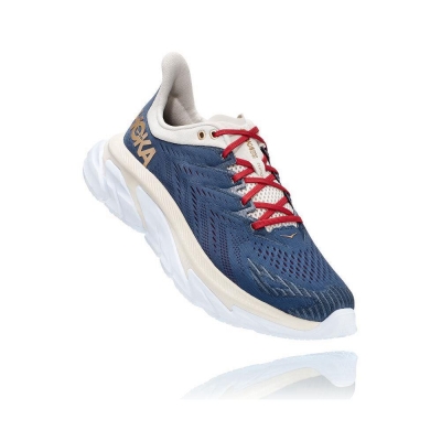 Navy / White Hoka Clifton Edge Men's Road Running Shoes | USA53EFJW