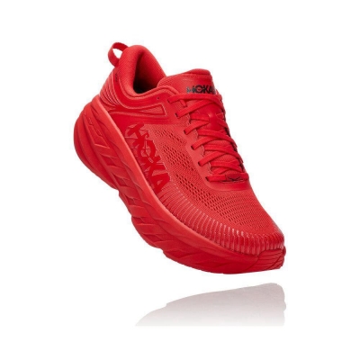 Red Hoka Bondi 7 Men's Running Shoes | USA05IBPF