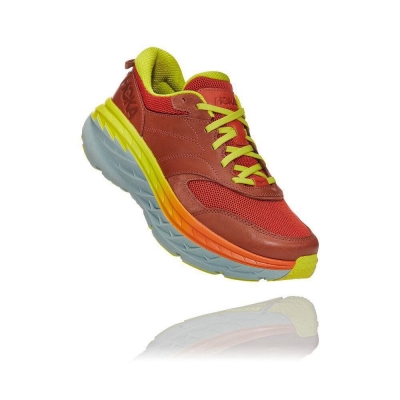 Red Hoka Bondi L Men's Sneakers | USA46CYVU