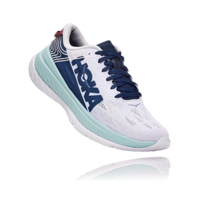 White / Blue Hoka Carbon X Men's Sneakers | USA49ATIE