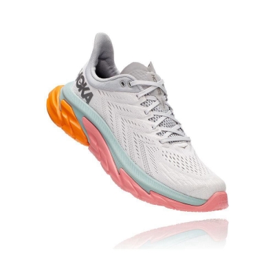 White / Pink Hoka Clifton Edge Men's Road Running Shoes | USA03HQOM