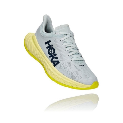 White / Yellow Hoka Carbon X 2 Women's Road Running Shoes | USA65PFOS