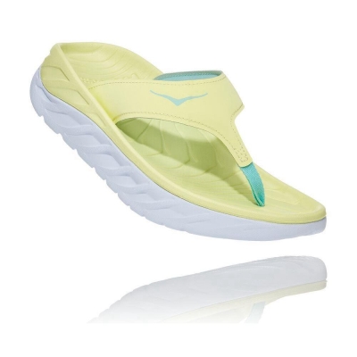 Yellow Hoka ORA Women's Recovery Flip Flops | USA83XBCW