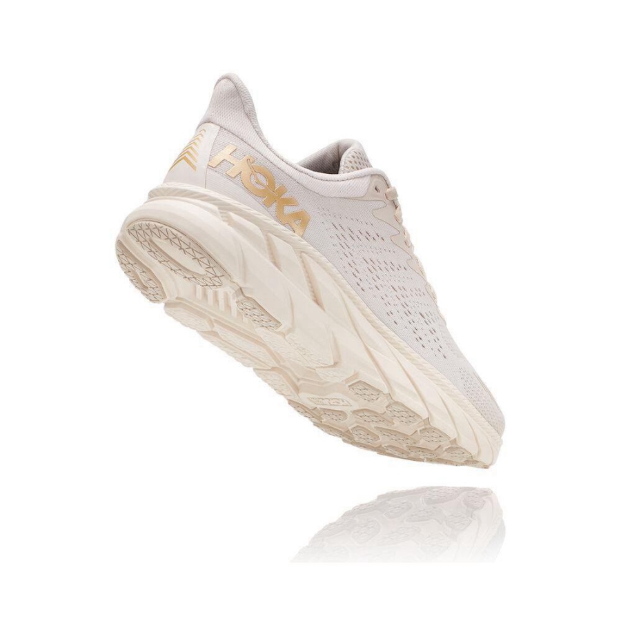 Beige Hoka Clifton 7 Women's Road Running Shoes | USA02ZOGM