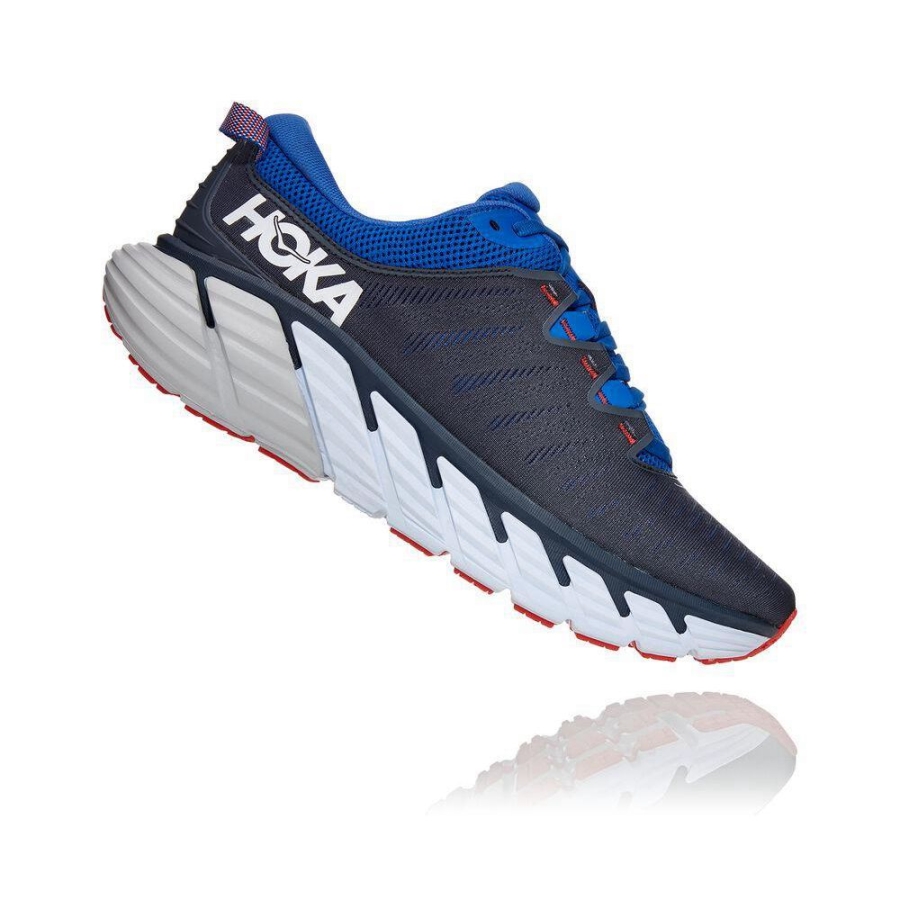 Black / Blue Hoka Gaviota 3 Men's Road Running Shoes | USA36CZUF