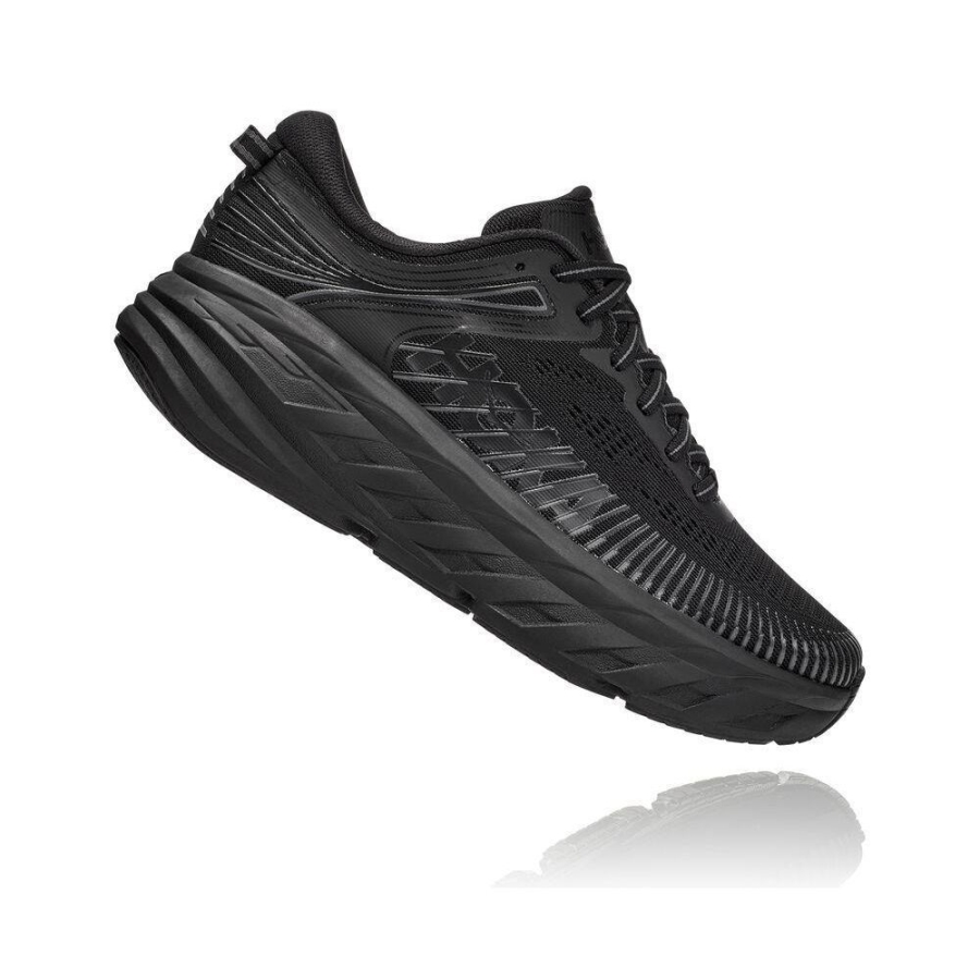 Black Hoka Bondi 7 Women's Running Shoes | USA02SHVA