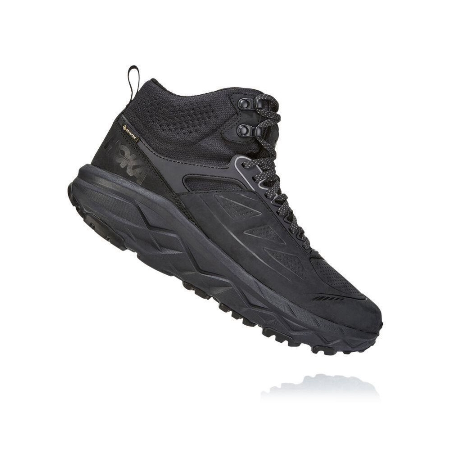 Black Hoka Challenger Mid GTX Men's Sneakers | USA68CXFO