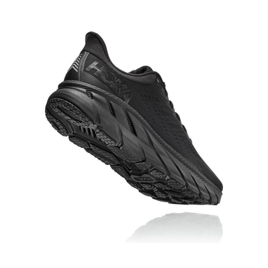 Black Hoka Clifton 7 Men's Sneakers | USA10ZTVO