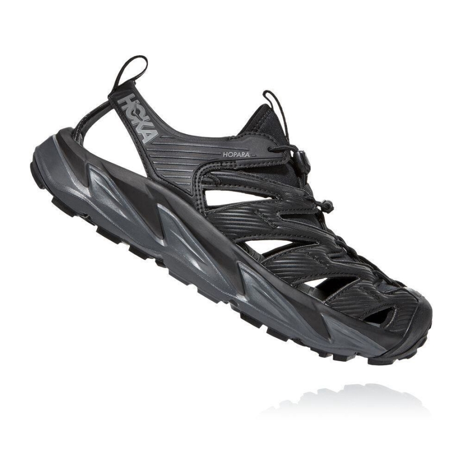 Black Hoka Hopara Men's Hiking Sandals | USA41QCZB