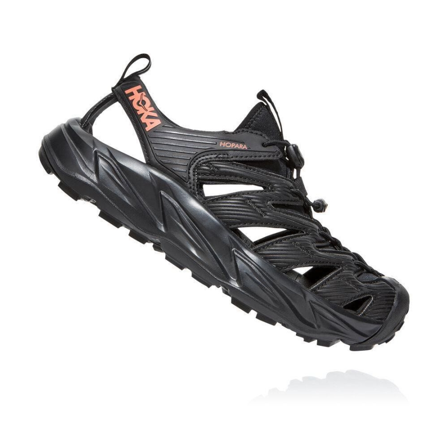 Black Hoka Hopara Women's Hiking Sandals | USA82CQKJ