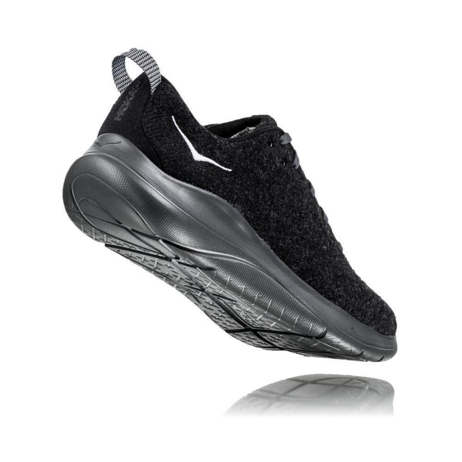 Black Hoka Hupana Flow Wool Men's Running Shoes | USA56URHB