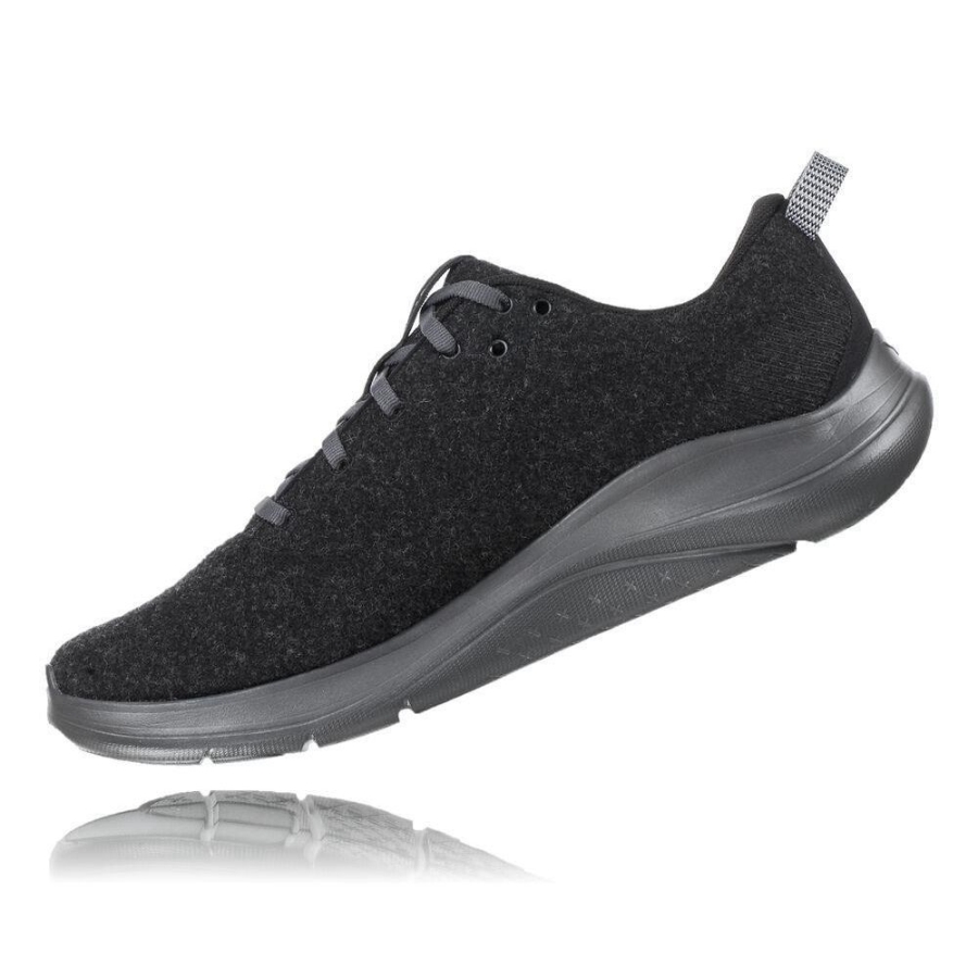 Black Hoka Hupana Flow Wool Men's Running Shoes | USA56URHB