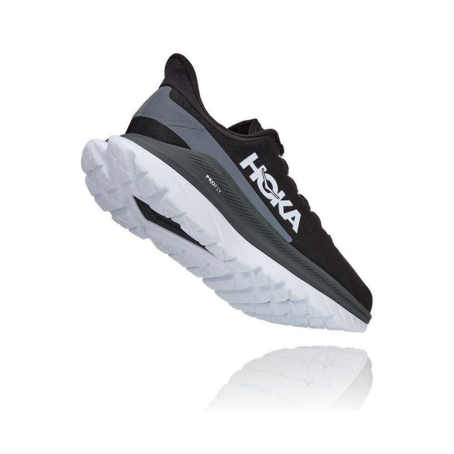 Black Hoka Mach 4 Men's Road Running Shoes | USA84KBHU