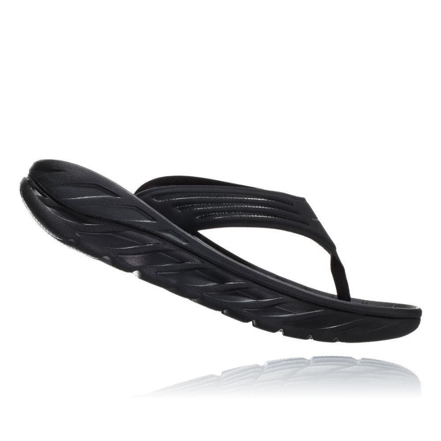 Black Hoka ORA Men's Recovery Flip Flops | USA03RVHD