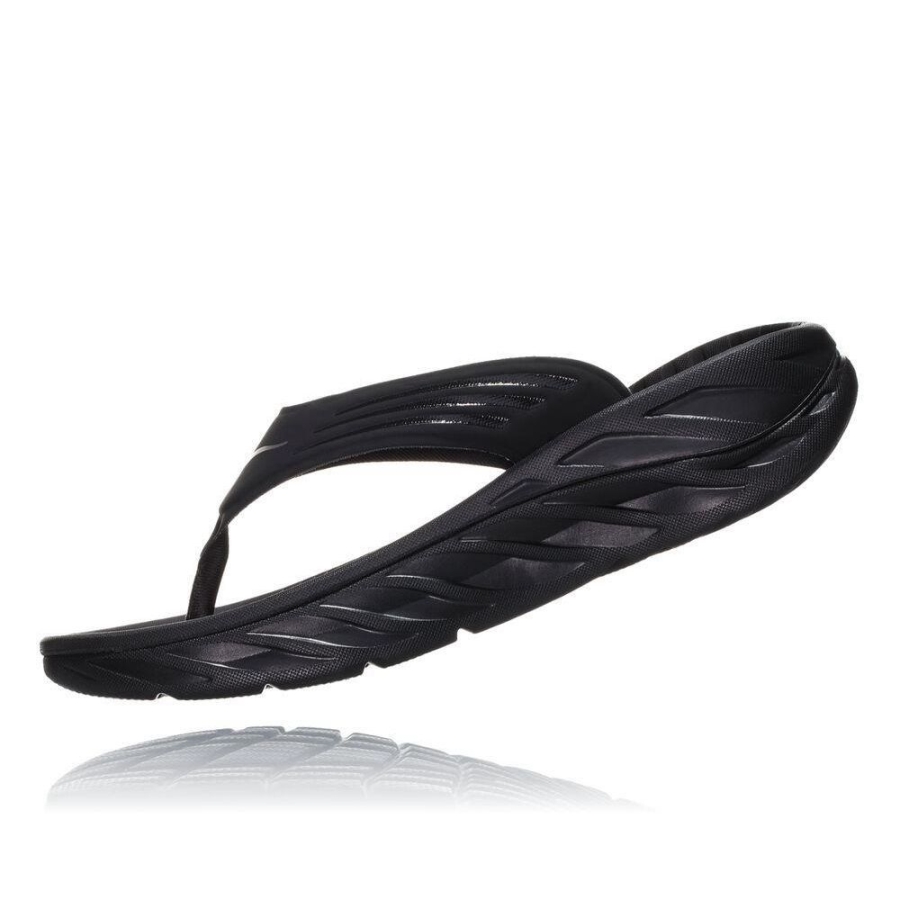 Black Hoka ORA Men's Recovery Flip Flops | USA03RVHD