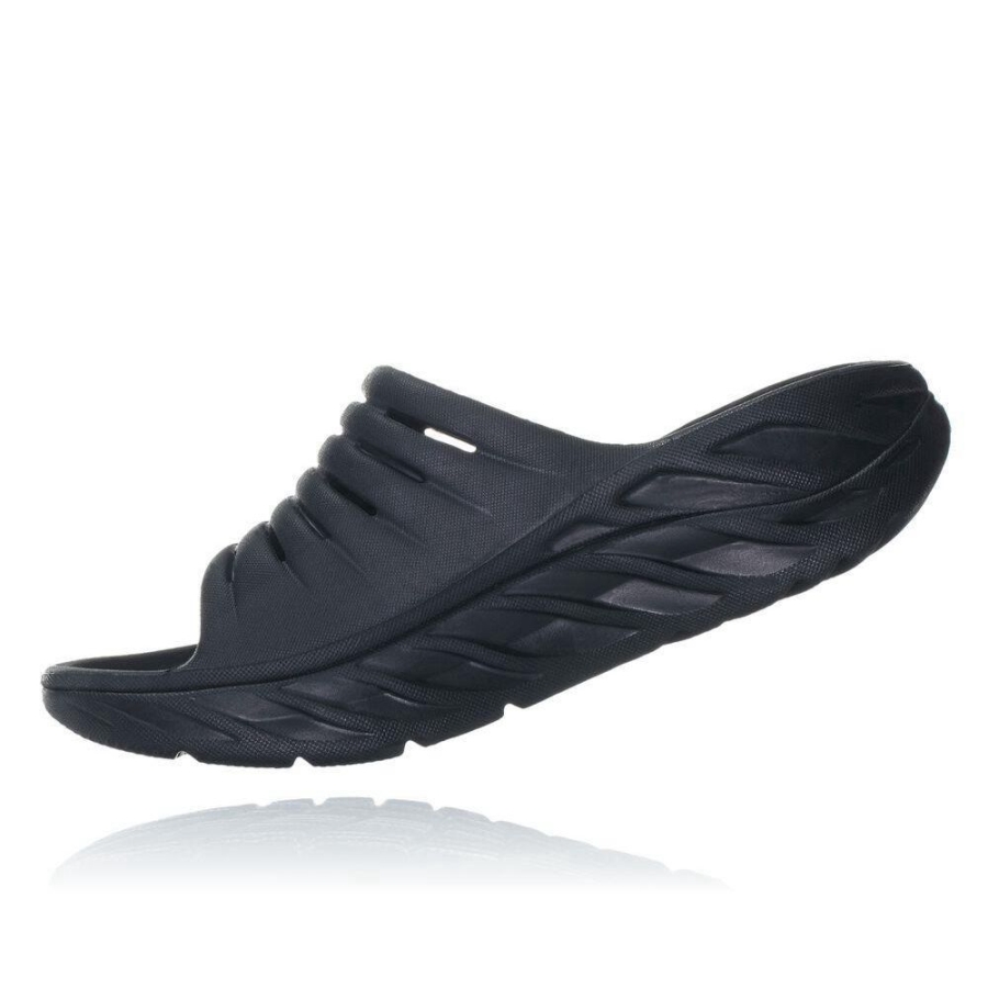 Black Hoka ORA Men's Recovery Slides | USA51OETS