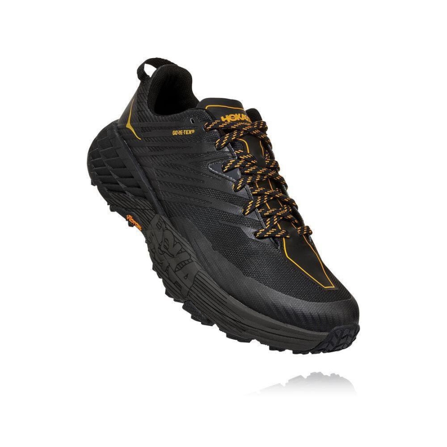 Black Hoka Speedgoat 4 GTX Men\'s Hiking Shoes | USA09OYNX