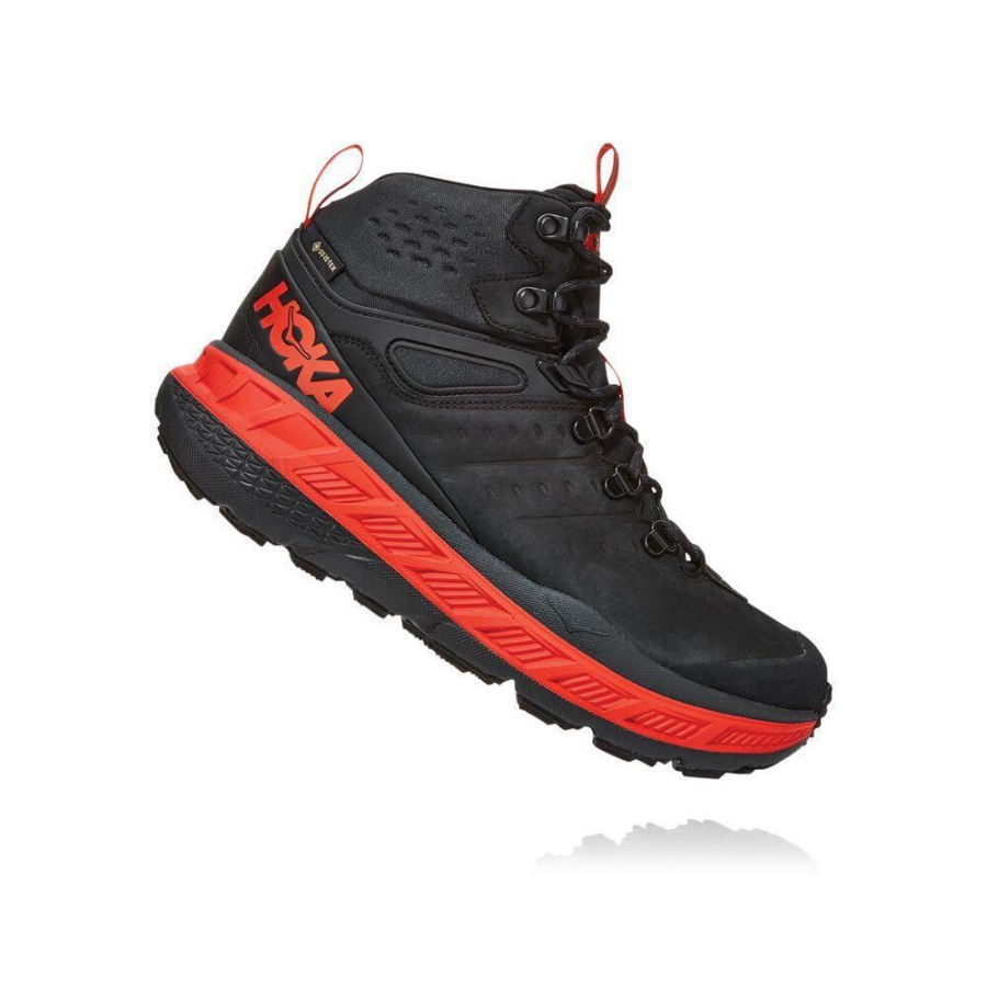 Black Hoka Stinson Mid GTX Men's Trail Running Shoes | USA78JLAV