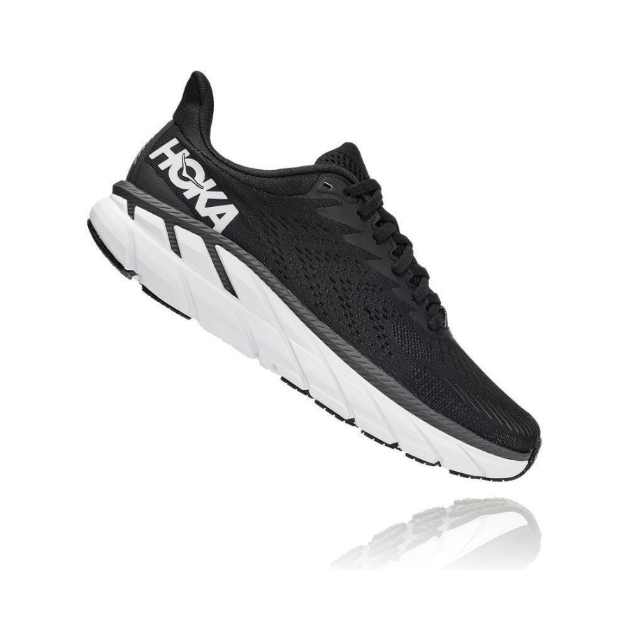 Black / White Hoka Clifton 7 Women's Road Running Shoes | USA20LSMO